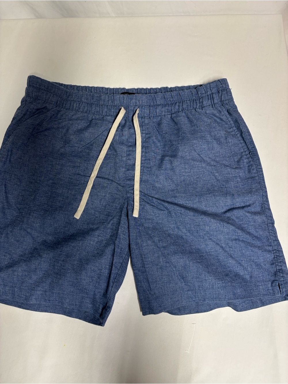 Banana Republic Men’s L Easy Shorts Blue Linen Blend Drawstring Elastic Waist